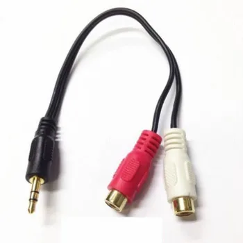 удлинитель аудио 3,5 мм от мужчины к женщине 2RCA AV line позолоченный кабель-адаптер длиной 0,3 м
