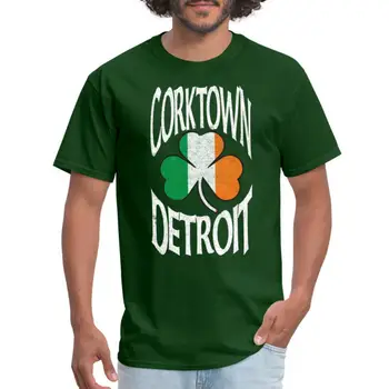 Мужская футболка Corktown Detroit Irish Shamrock с длинными рукавами
