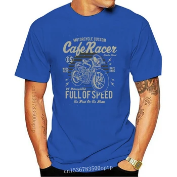 Новая мужская футболка Cafe Racer, винтажная футболка для скоростного мотоцикла, винтажная одежда из 100% хлопка с коротким рукавом, футболки последней модели