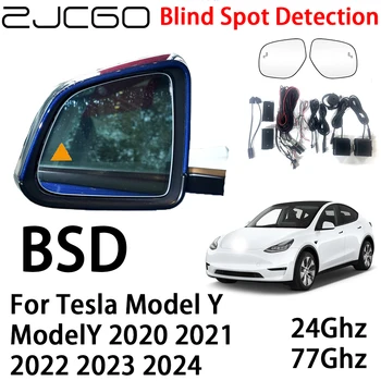 ZJCGO Автомобильная BSD Радарная Система Предупреждения Об Обнаружении Слепых зон Предупреждение О Безопасности Вождения для Tesla Model Y ModelY 2020 2021 2022 2023 2024