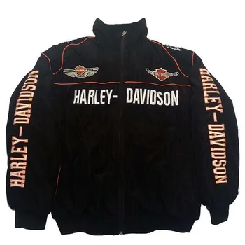 Новый костюм для верховой езды Harleys, гоночный костюм, мужская мотоциклетная ветрозащитная теплая куртка, плотный хлопковый костюм с вышивкой, свободные вечерние костюмы