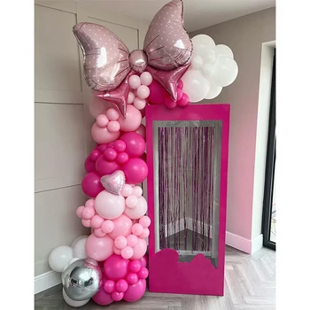 113 Розовых воздушных шаров, арка из матовых белых воздушных шаров, тематическая вечеринка для принцессы, подарок для девочки на день рождения, украшение для принцессы