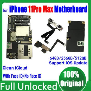 Оригинальная Материнская плата Разблокировки Для iPhone 11 Pro Max Материнская плата Очистки iCloud Для iPhone 11 Pro Max Логическая плата Полной Рабочей Пластины