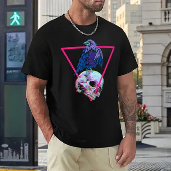 Synthwave Raven Skull Demon Slayer 9 Графических футболок для отдыха, размер США