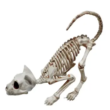 Скелет Орнамент Долговечный Скелет Статуя кошки Декоративное Превосходное украшение из скелета кошки ужасов на Хэллоуин для вечеринки