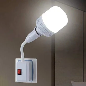 Основания ламп E27 Регулируемый Вращающийся Держатель Света Гибкий Изгиб Мобильный Тестовый Светодиодный Светильник Розетка Адаптер для электрической Лампочки Штекерный Выключатель