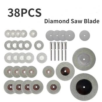 отрезные круги диаметром 38шт для Dremel по металлу, инструменты для резки дерева, набор алмазных пильных дисков 18/22/25 мм